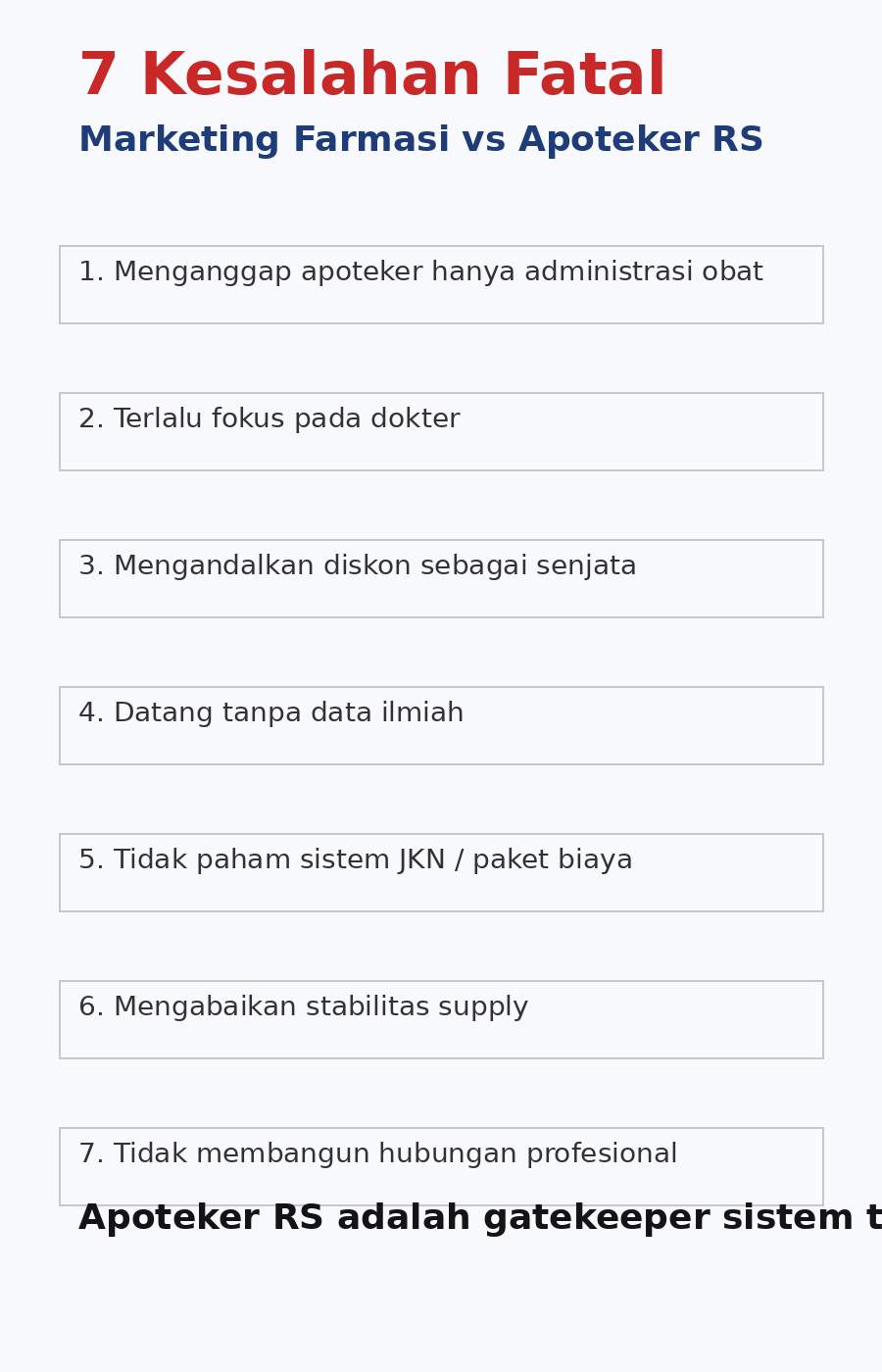 7 Kesalahan Fatal Marketing Farmasi Saat Menghadapi Apoteker RS